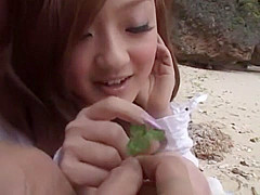 Best Japanese chick Rui Miyagi in Crazy Beach, Couple JAV movie