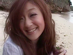 Best Japanese chick Rui Miyagi in Crazy Beach, Couple JAV movie