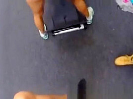 Big Black Dick Gag Muscular Chick Spreads Eagle For Cash!