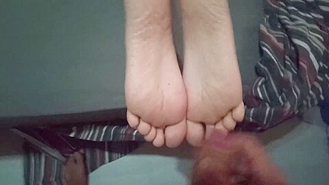 Big Cumshot In Her Soft Feet + Practicing A Footjob Pov (2 In 1)