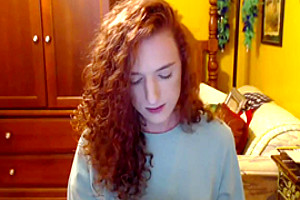 Big Dick Redhead Shemale Cums on Webcam