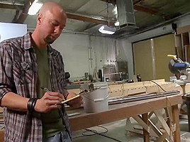 Big titted blonde, Avy Scott is getting hammered in the workshop after sucking her neighbors dick