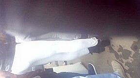 Black milf in white tights - Dat bubble arse