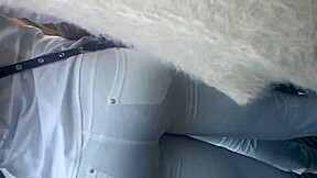 Black milf in white tights - Dat bubble arse