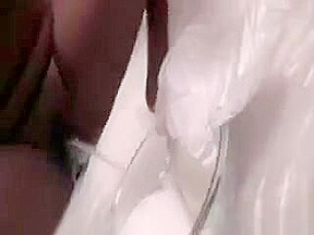 Blindfolded Ebony Takes Warm Pee On Diaper