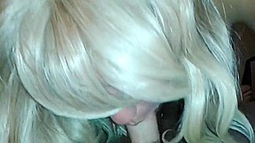 Blond hottie giving lover boy blowjob