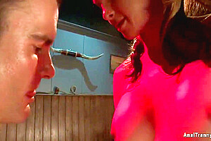 Blonde Shemale Al Fucks Bartender 5 Min