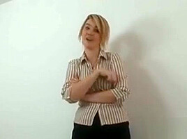 Blonde Step Sister Does A Striptease