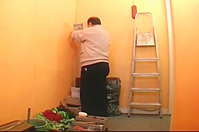 Blonde fucked by fat old man