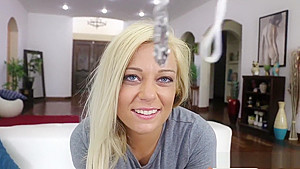 Blonde stepsister will do anything for cock