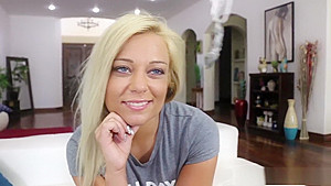Blonde stepsister will do anything for cock