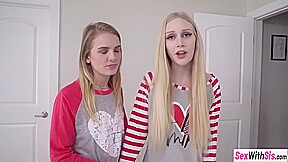 Blonde teen 18+ Sucked A Gift By A Stepbro Before Another B