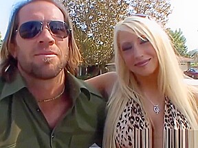 Blonde wife fucks porn stud in front of husband