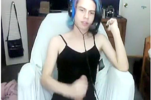 Blue Hair Femboy Cums