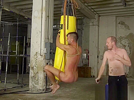 Bound 18yo Dante Lucas whipped by devious barebacker