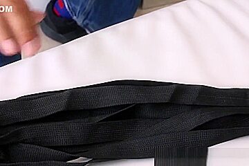 Bound blonde gets railed rough