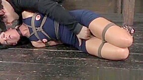 Box Hogtied Business Subs Pussy Rubbed