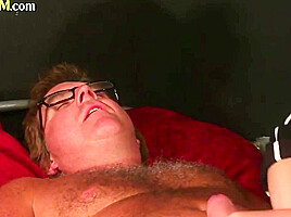 British CFNM femdoms give group handjob to lucky man