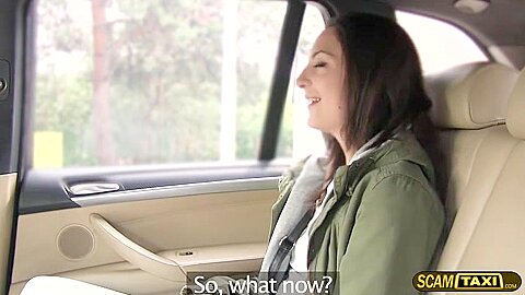 Brunette Czech Babe Enjoys Hot Sex In Taxi Filmed In Po