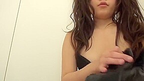 Brunette In Sexy Lingerie & Leather Gloves Posing