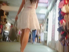 Brunette In White Dress