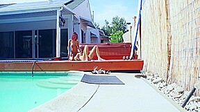 Brunette Teenie Models Have Lesbo Sex In Pool