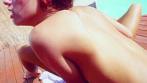 Brunette Teenie Models Have Lesbo Sex In Pool