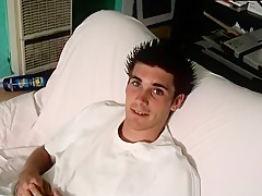 Brunette guy jerking off