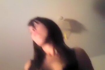 Brunette with perfect shaved cameltoe pussy rides pov, sucks cock and swallows 
