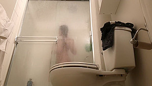 Bubble Butt teenager 18+ SPIED in the shower! Cant believe im doing this to her