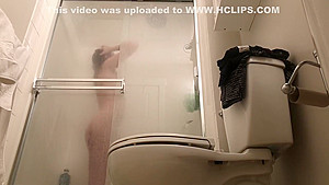 Bubble Butt teenager 18+ SPIED in the shower! Cant believe im doing this to her