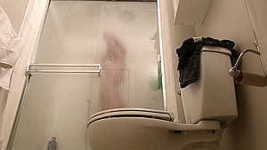 Bubble Butt teenager 18+ SPIED in the shower! Cant believe im doing this to her