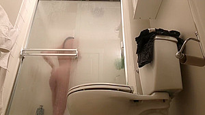 Bubble Butt teenager 18+ SPIED in the shower! Cant believe im doing this to her