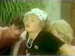 Busty Black Chick And Sexy White Maid Have Fun With Two Guys