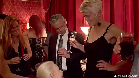 Busty Slave Is Licked At Bdsm Orgy