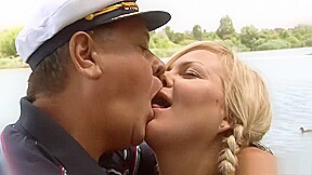 Busty blonde hottie gives this old dude new life when she gives it all for him