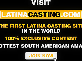Busty latin hottie opens her heart and her legs wide up at casting!
