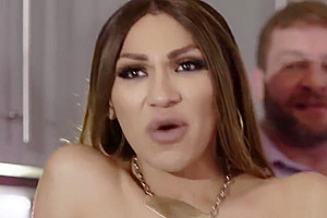 Busty latina shemale licked and analed reamed by her fiancee