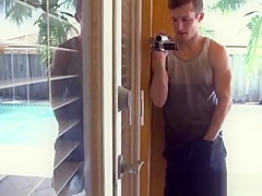 Busty nudist milf catches stepson spying
