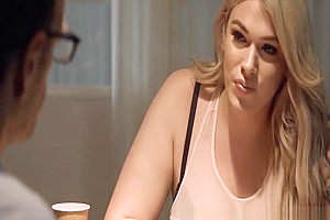 Busty tranny Aspen Brooks ramming detective at interrogation