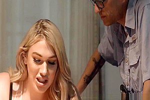 Busty tranny Aspen Brooks ramming detective at interrogation