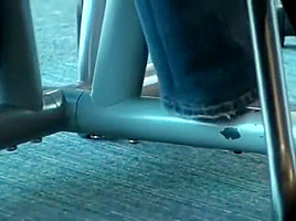 Candid Asian MILF nice rough soles in flip flops