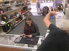 Caught pawnshop thief sucking brokers cock