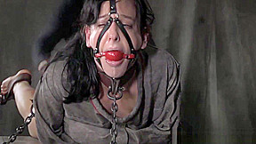 Chained sub punished with analplay