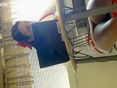 Cheerleader in the computer class
