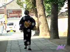 Cheery oriental bitch getting fooled by some sharking bloke in the public