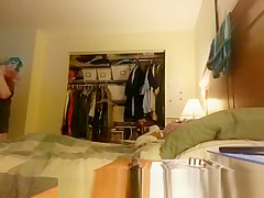 Chubby wife spied in bedroom
