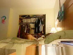 Chubby wife spied in bedroom