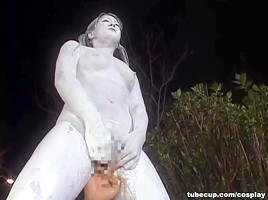 Cosplay Porn: Public Painted Statue Fuck 3
