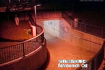 Couple fucking in front of a security camera caught on video
